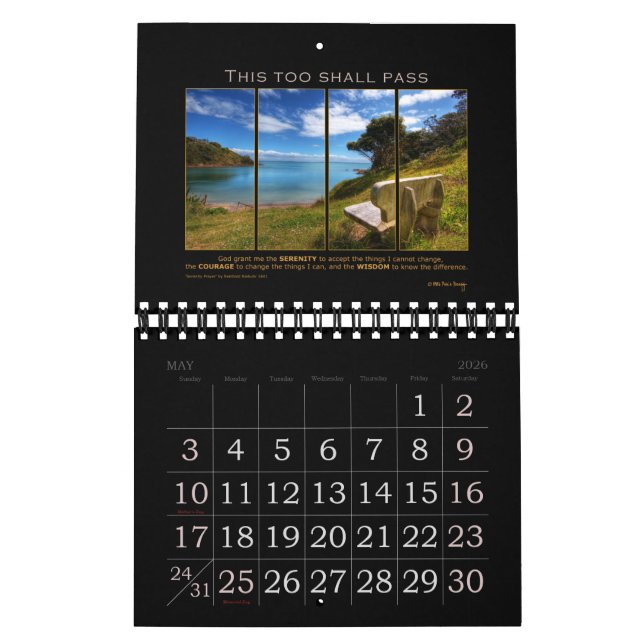 Calendario Serenity Prayer God Grant Cita Slogan Recovery (May 2026)