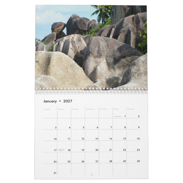 Calendario Seychelles… otro mundo (Jan 2027)