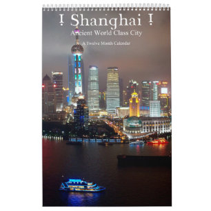 Calendario ¡! ¡Shangai! Ciudad de calidad mundial antigua