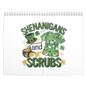 Calendario Shenanigans y Scrubs Enfermería divertida St Patri