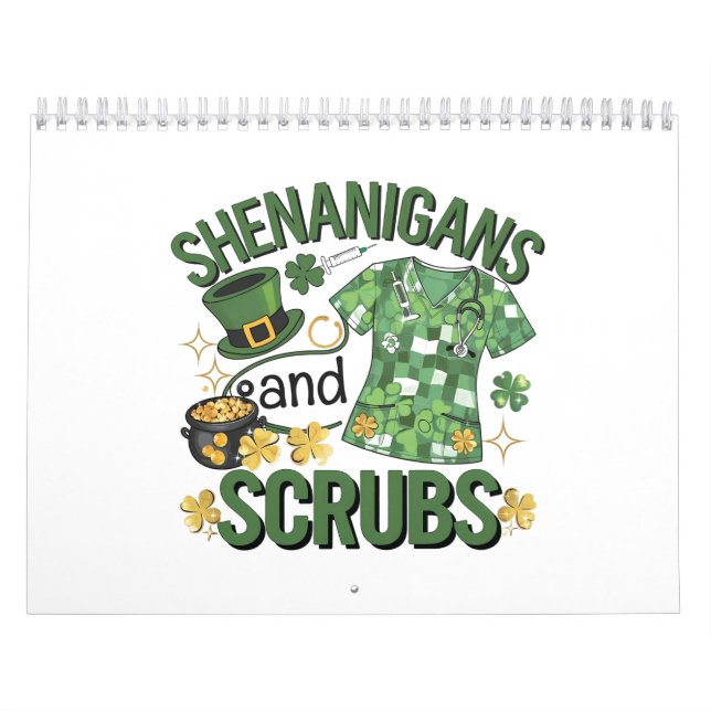 Calendario Shenanigans y Scrubs Enfermería divertida St Patri (Tapa)