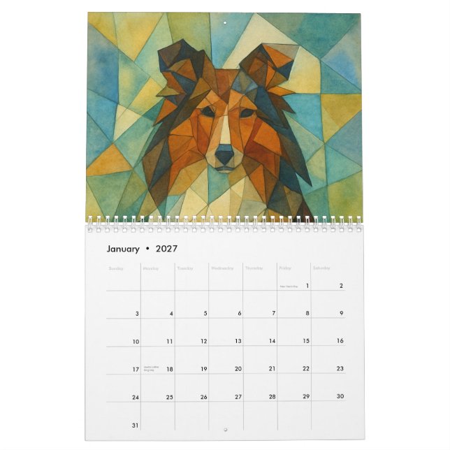 Calendario Shetland Sheepdog (Jan 2027)