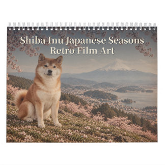 Calendario Shiba Inu Japanese Seasons Retro Film Art