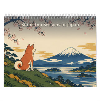Calendario Shiba Inu Japanese Seasons Ukiyo-e Art