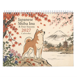 Calendario Shiba Inu Japonés & Cuatro Estaciones 2027