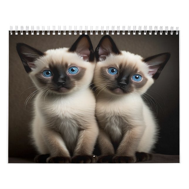Calendario Siamés De Gatitos Para Amantes Del Gato (Tapa)