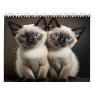 Calendario Siamés De Gatitos Para Amantes Del Gato