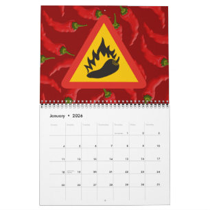 Calendario Signo de peligro de pimienta caliente
