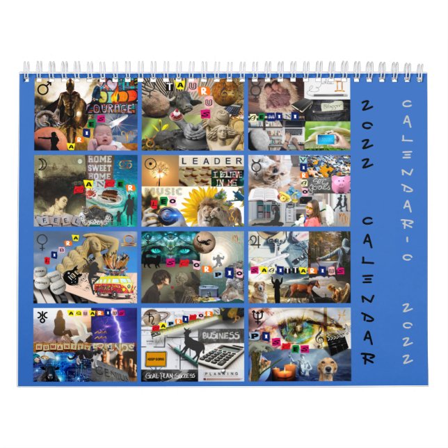 Calendario Signos del Zodíaco en Collage (Tapa)