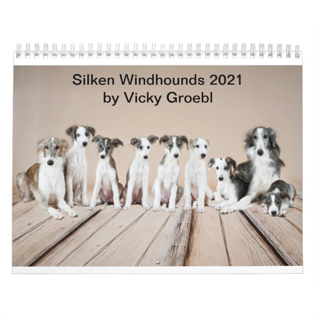 Calendario Silken Windhounds 2021 de Vicky Groebl - Cachorros (Tapa)