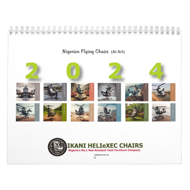 Calendario Sillas voladoras nigerianas (arte de IA) (Tapa)