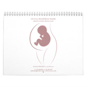Calendario Silueta de madre e hijo Marca Rosa Polvo 