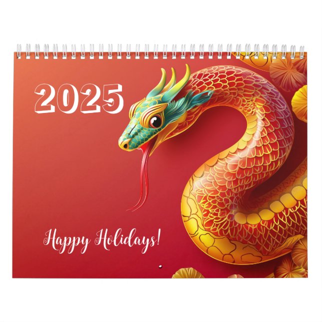 Calendario símbolo chino de zodiac año nuevo 2025 serpiente a (Tapa)
