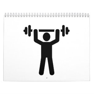 Calendario Símbolo de Powerlifting del levantamiento de pesa