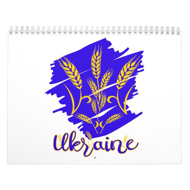 Calendario Símbolo nacional ucraniano tryzub hecho de oído de (Tapa)