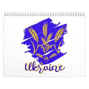 Calendario Símbolo nacional ucraniano tryzub hecho de oído de