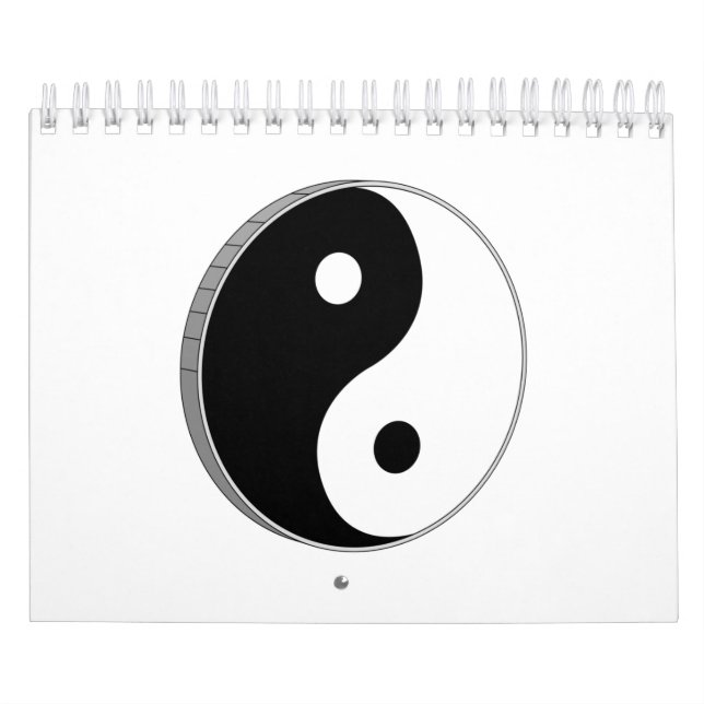 Calendario Símbolo Yin Yang blanco y negro (Tapa)