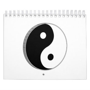 Calendario Símbolo Yin Yang blanco y negro