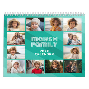 Calendario Simple banda retro moderna con foto completa cada