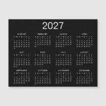 Calendario Simple Blanco Y Negro 2025