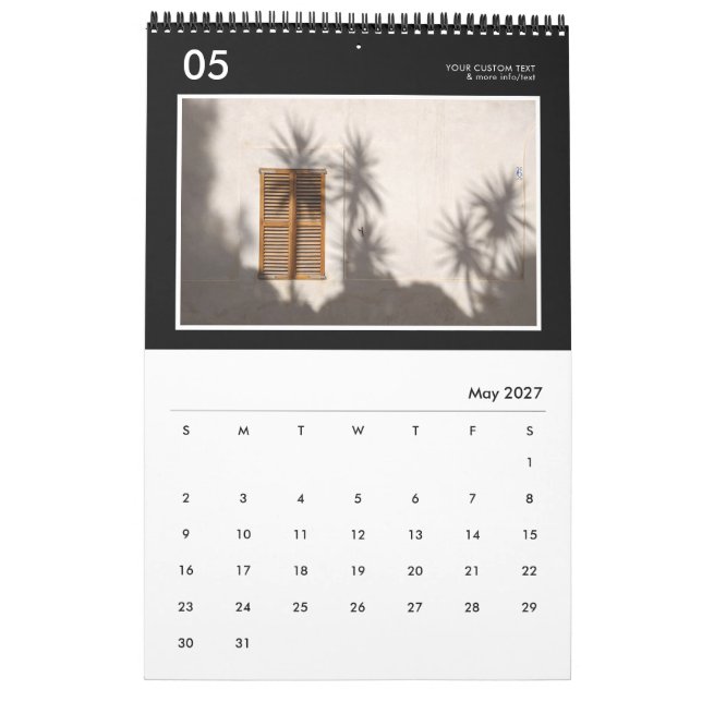 Calendario simple de fotos de Personalizados blanc (May 2027)