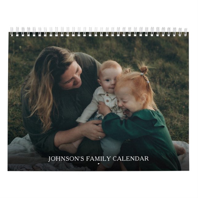 Calendario Simple Elegant Family Photo (Tapa)