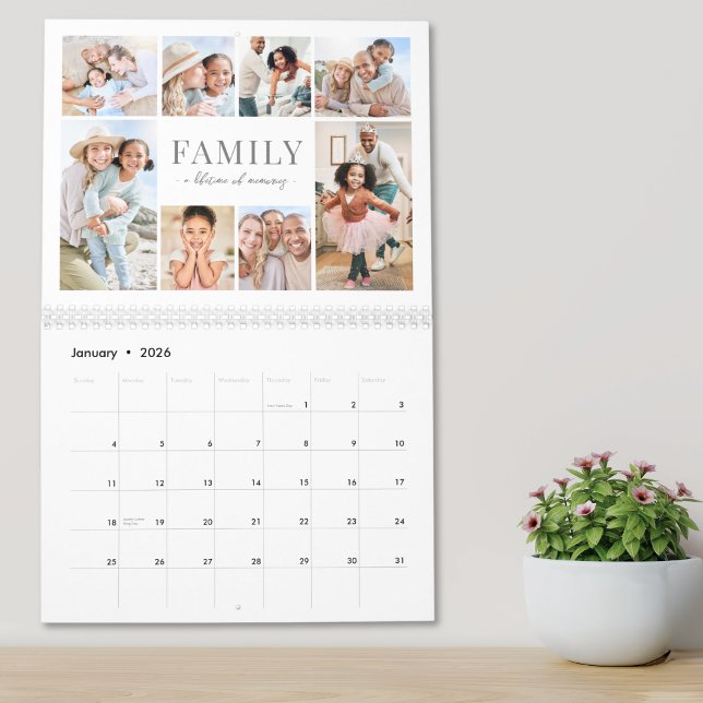 Calendario Simple Family Photo Collage (Simple Family Photo Collage Calendar )