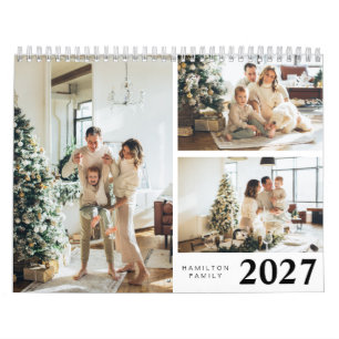 Calendario Simple Foto Familiar Personalizada 2027