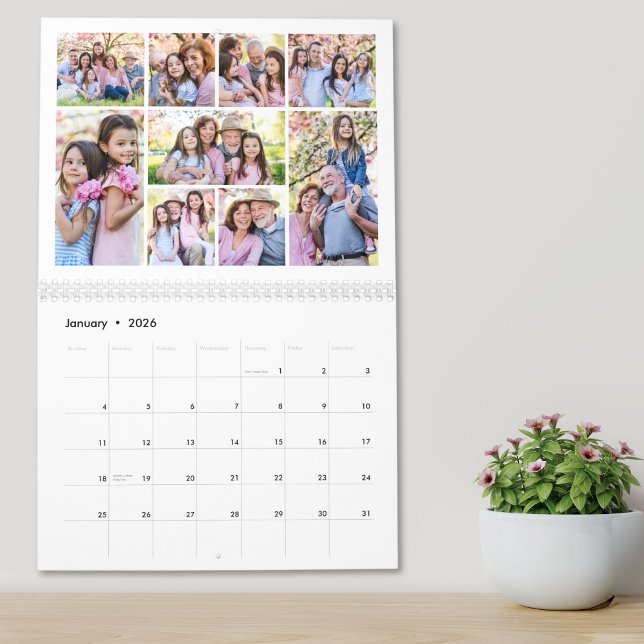 Calendario Simple Grandparents Photo Collage (Simple Grandparents Photo Collage Calendar)