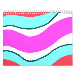 Calendario simple minimal colorido rojo personalizado persona