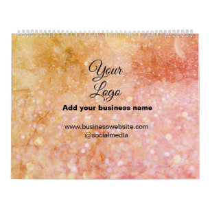 Calendario simple mínimo añadir su logotipo/diseño naranja