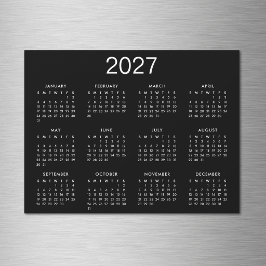 Calendario Simple Negro y Blanco 2027