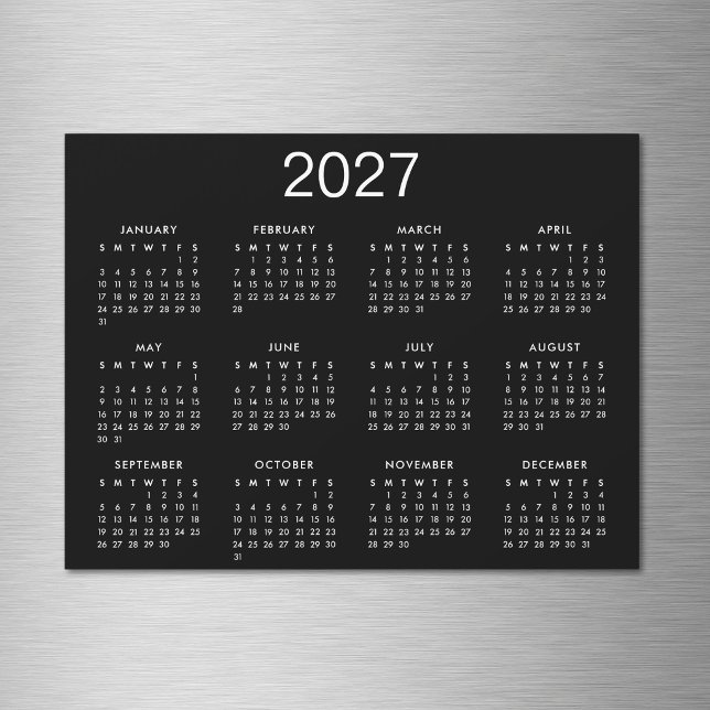 Calendario Simple Negro y Blanco 2027 (Subido por el creador)