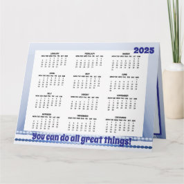 Calendario Simple y Lindo 2025 Tarjeta Plegada