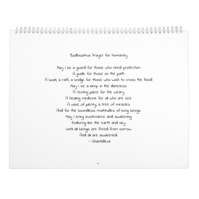 Calendario Simplemente Buda (Reverso)