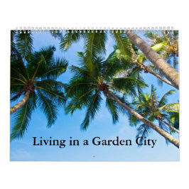 Calendario Singapur viviendo en una ciudad de jard