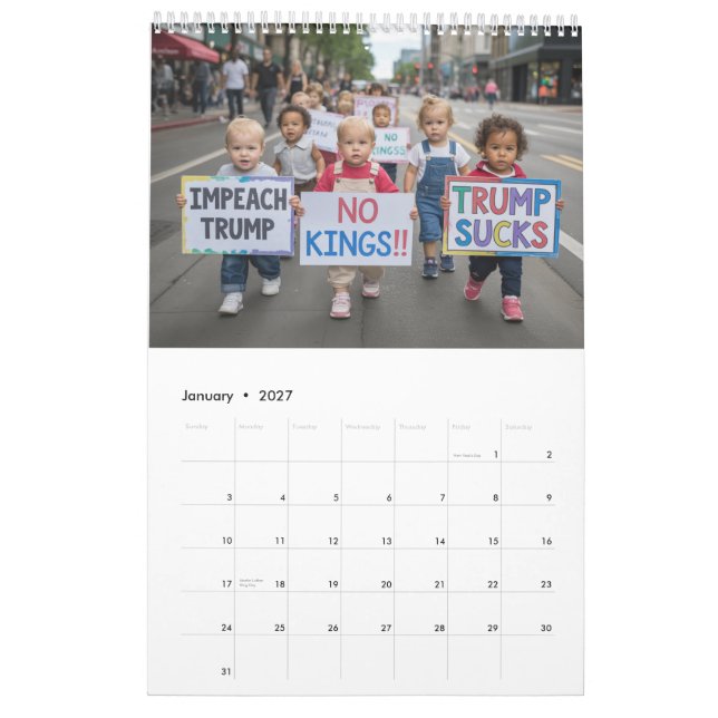 Calendario Single Page Trump Calendar (Jan 2027)