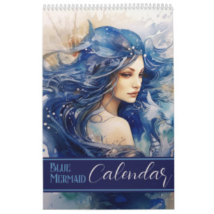 Calendario Sirena azul acuática 2024