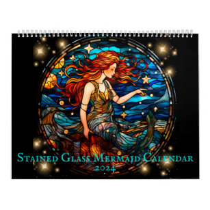 Calendario Sirena de cristales manchados