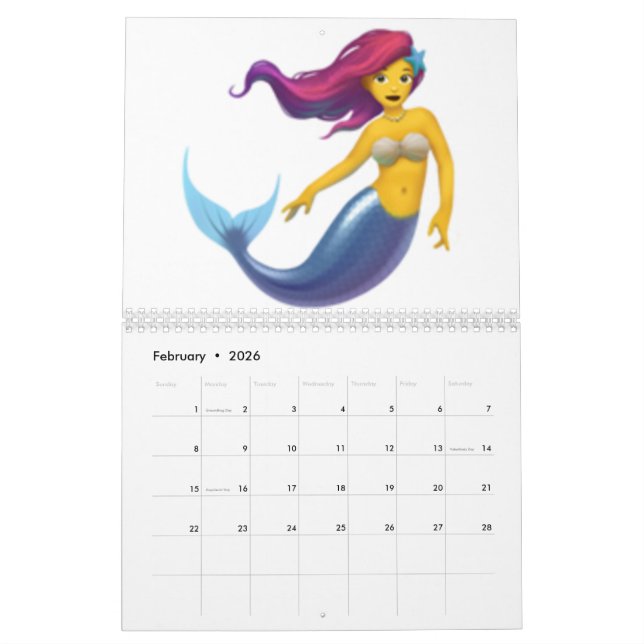 Calendario Sirena - Emoji (Feb 2026)