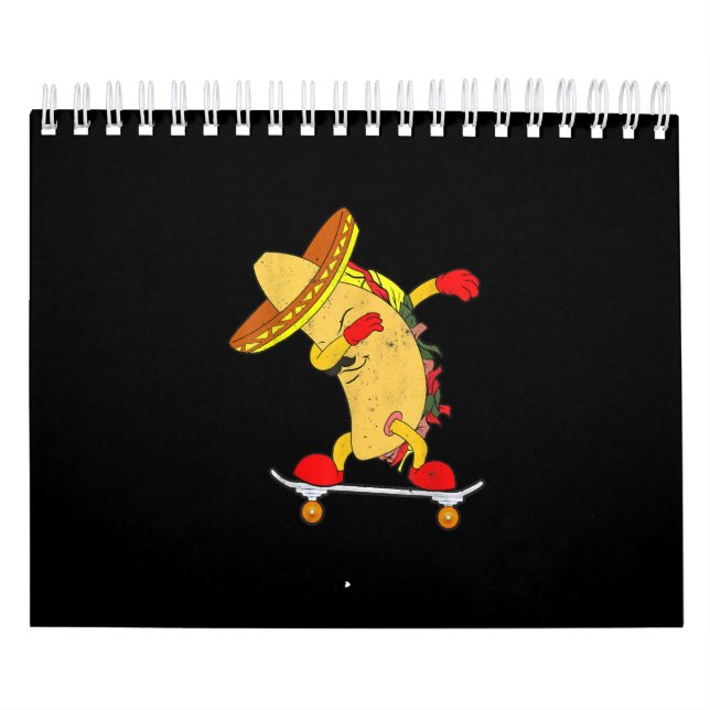 Calendario Skateboarding Taco En Skateboard Regalo (Tapa)