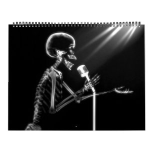 Calendario Skeleton de rayos X en blanco y negro
