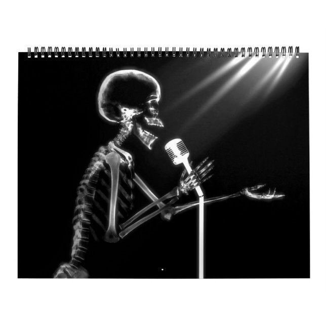 Calendario Skeleton de rayos X en blanco y negro (Tapa)