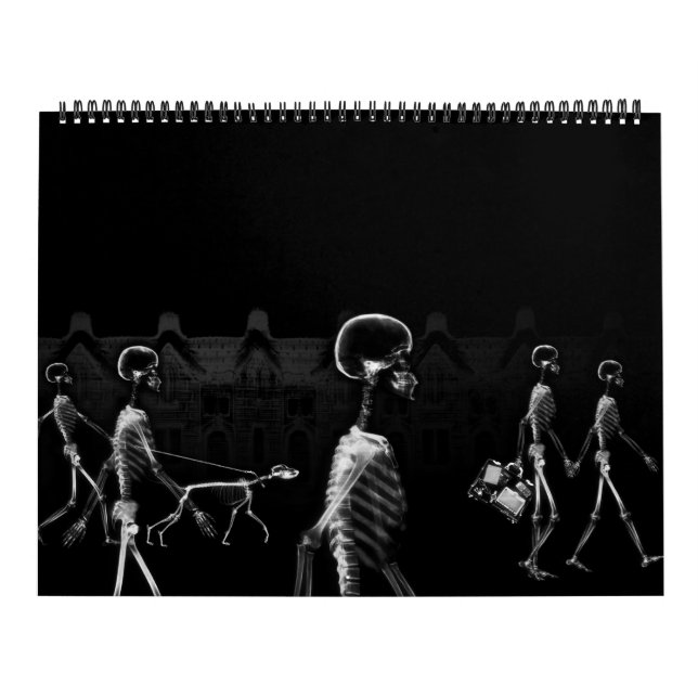 Calendario Skeleton de rayos X en blanco y negro (Tapa)