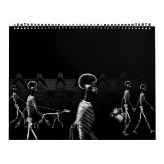 Calendario Skeleton de rayos X en blanco y negro