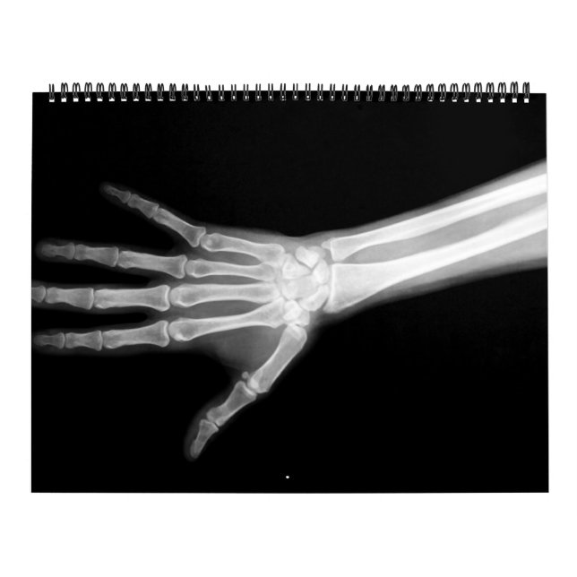 Calendario Skeleton de rayos X en blanco y negro (Tapa)