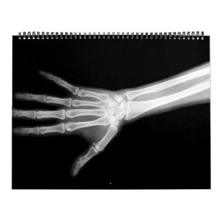 Calendario Skeleton de rayos X en blanco y negro
