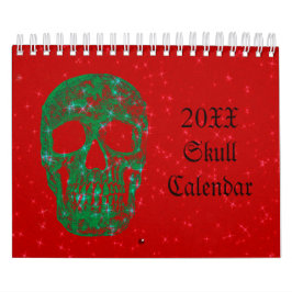 Calendario Skull Head Gothic Girly Fun Trendy Art 2024