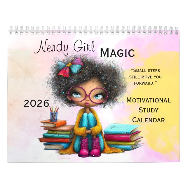 Calendario Smart Girl Motivational Study Wall Calendar 2026 (Tapa)