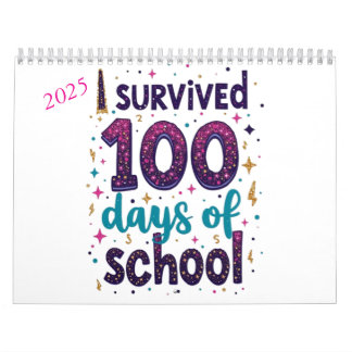 Calendario Sobreviví a 100 días de diseño de unicornio escola